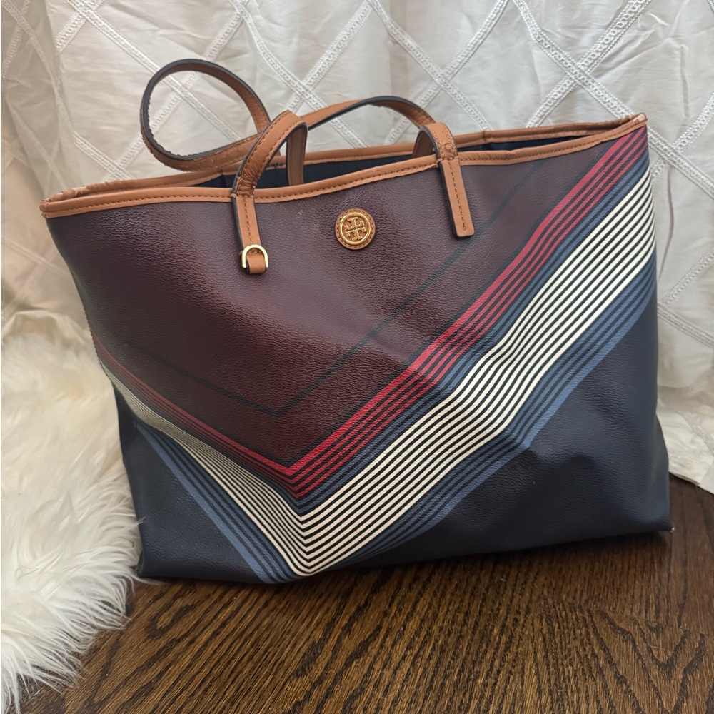 Tory Burch Multicolor Chevron Tote
